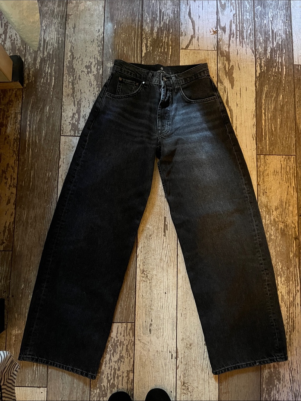 Anine Bing Black Denim Barrel jeans size 23